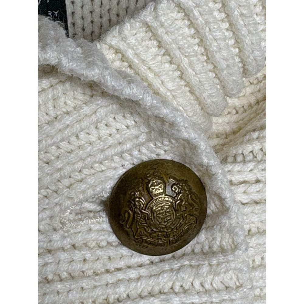 LRL Ralph Lauren Women's M Ivory Shawl Collar Sweater Poncho Classic Coastal - Picture 8 of 11